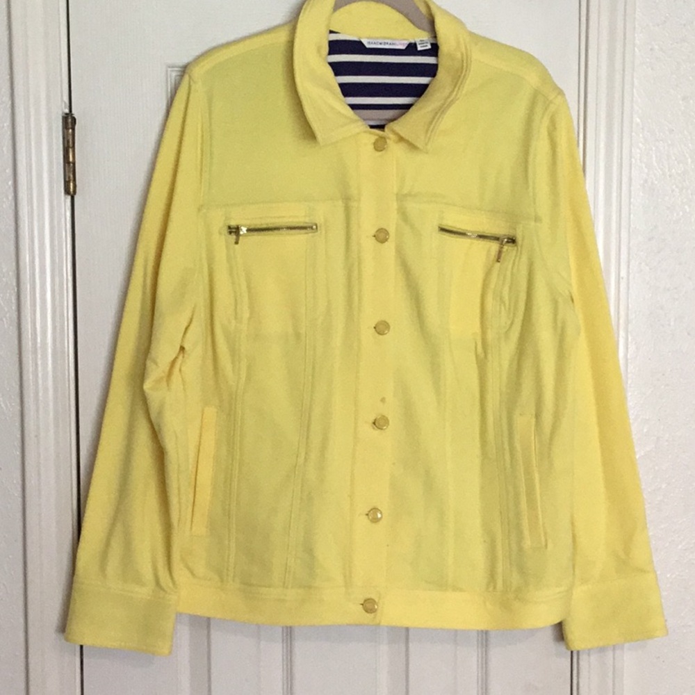 NWOT QVC Issac Mizrahi Women’s Yellow Button Front Women’s Jacket